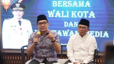 Wali Kota Samarinda, Andi Harun dan Wakil Wali Kota Samarinda Saefuddin Zuhri di acara buka puasa bersama dengan media