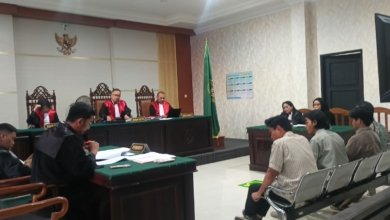 Sidang tuntutan kasus bom molotov yang digelar di Pengadilan Negeri Samarinda. (IST)