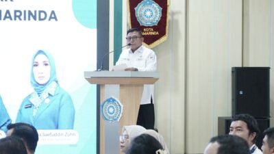 Rapat Koordinasi Percepatan Aksi Bangda dan Gerakan Intervensi Stunting Serentak yang digelar di Aula Sekretariat TP PKK Samarinda, Rabu (29/4/2026).