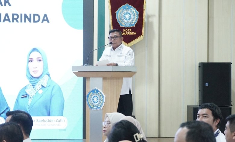 Rapat Koordinasi Percepatan Aksi Bangda dan Gerakan Intervensi Stunting Serentak yang digelar di Aula Sekretariat TP PKK Samarinda, Rabu (29/4/2026).