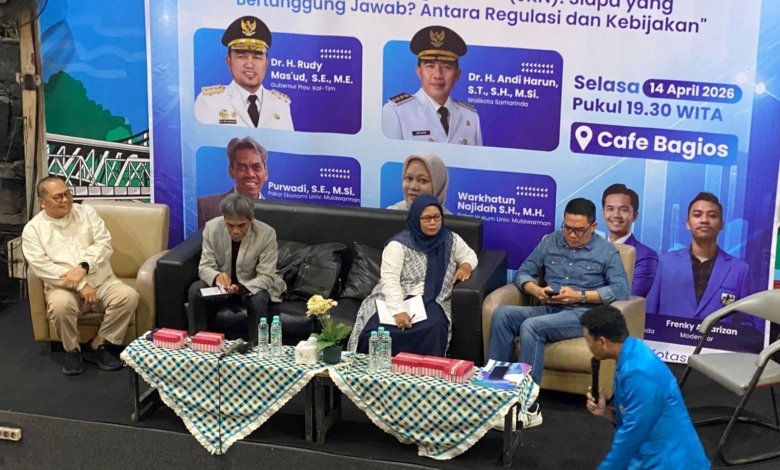 Forum publik yang digelar oleh KNPI Kota Samarinda, pada Selasa (15/4/2026) malam di Cafe Bagios.