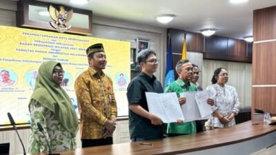 Diskusi publik FH Unmul dan BRWA Kaltim-Kaltara yang berlangsung di lantai 2 Gedung Rektorat Unmul, Samarinda, pada Jumat (8/5/2026).