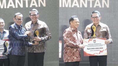 Wali Kota Samarinda, Andi Harun saat menerima penghargaan dari Kementerian Dalam Negeri