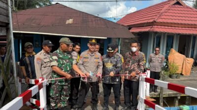 Peresmian Jembatan Merah Putih Presisi yang berada di RT 02 Desa Handil Terusan, Kecamatan Anggana, Kabupaten Kutai Kartanegara