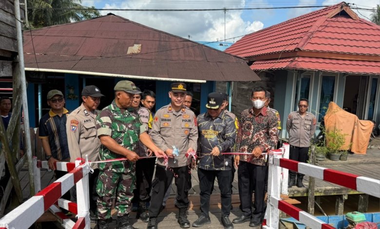 Peresmian Jembatan Merah Putih Presisi yang berada di RT 02 Desa Handil Terusan, Kecamatan Anggana, Kabupaten Kutai Kartanegara
