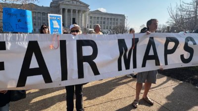 peta kongres AS - Gedung Mahkamah Agung Amerika Serikat di Washington, D.C., yang kembali menangani sengketa peta kongres AS.
