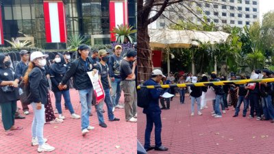 Gerakan Bakti Cendana (GBC) menggelar aksi damai di depan Gedung Komisi Pemberantasan Korupsi (KPK) RI, Jalan Kuningan Persada, Jakarta Selatan, Jumat (25/9/2026).