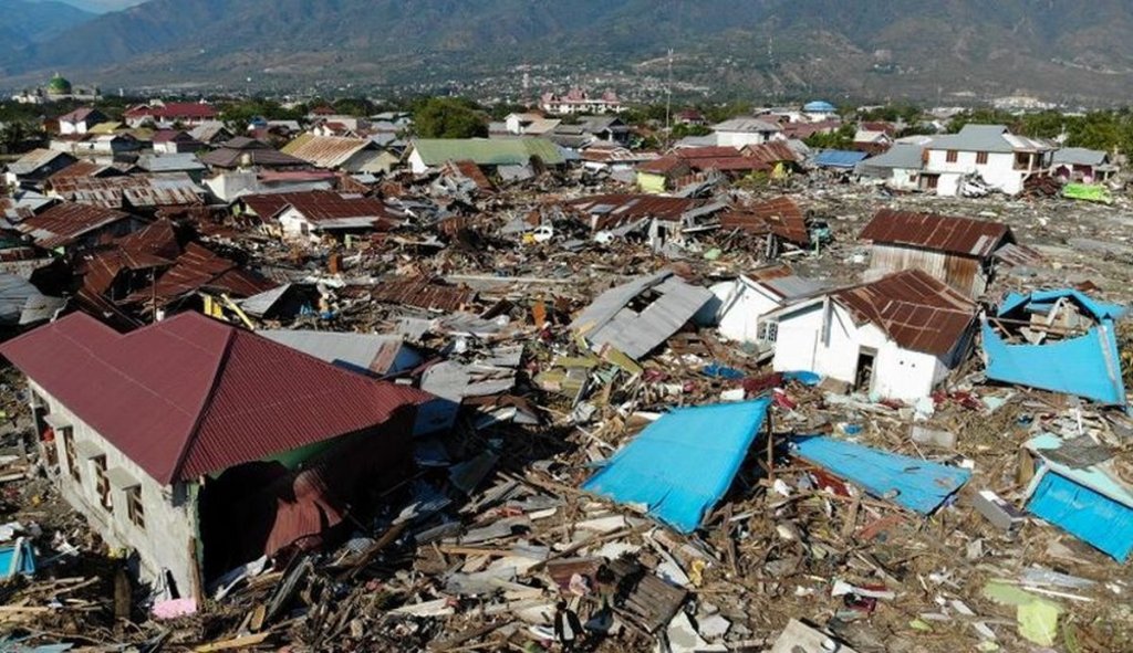 gempa dan tsunami Palu - Kondisi kerusakan akibat gempa dan tsunami Palu yang meluluhlantakkan kawasan pesisir pantai.