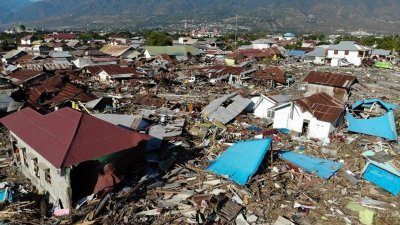 gempa dan tsunami Palu - Kondisi kerusakan akibat gempa dan tsunami Palu yang meluluhlantakkan kawasan pesisir pantai.
