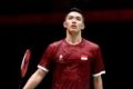 Jonatan Christie - Pebulutangkis tunggal putra Indonesia, Jonatan Christie, saat memberikan keterangan usai pertandingan Asian Games.