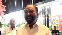 RUU Perampasan Aset - Ketua Umum Partai NasDem Surya Paloh saat memberikan keterangan pers terkait dinamika politik dan legislasi nasional.