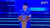 kerja bersama Prabowo - Ketua Umum PAN Zulkifli Hasan saat memberikan pidato politik dalam perayaan HUT ke-28 PAN.