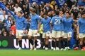cara kalahkan arsenal - Aksi pemain Brighton saat merayakan kemenangan telak atas Arsenal dalam lanjutan Liga Inggris.
