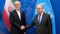 Sekjen PBB - Sekjen PBB Antonio Guterres saat melakukan pertemuan bilateral dengan Presiden Iran Masoud Pezeshkian untuk membahas situasi keamanan di Selat Hormuz.