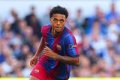 Hansi Flick - Pelatih Barcelona Hansi Flick saat memantau sesi latihan akademi.