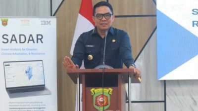 Wali Kota Samarinda, Andi Harun saat peluncuran Platform SADAR di Ruang Arutalla Bapperida Samarinda, Kamis (8/10/2026) siang.