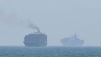 Selat Hormuz - Ilustrasi kawasan perairan Selat Hormuz tempat insiden penyerangan kapal supertanker.