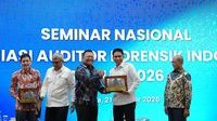 auditor forensik cegah korupsi - Wamendagri Akhmad Wiyagus saat memberikan arahan strategis dalam Seminar AAFI 2026 di Jakarta.